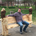 Bob Ward (Amana, Iowa) - Chainsaw Carving - Eagle Bench - 1200x900