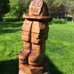 Fire Dept Monument - Colony Carvers - Chainsaw Carving - Amana, IA - 900x1200