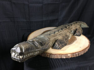 Small Alligator Chainsaw Carving by Bob Ward - Colony Carvers - Amana, Iowa - 1200x900